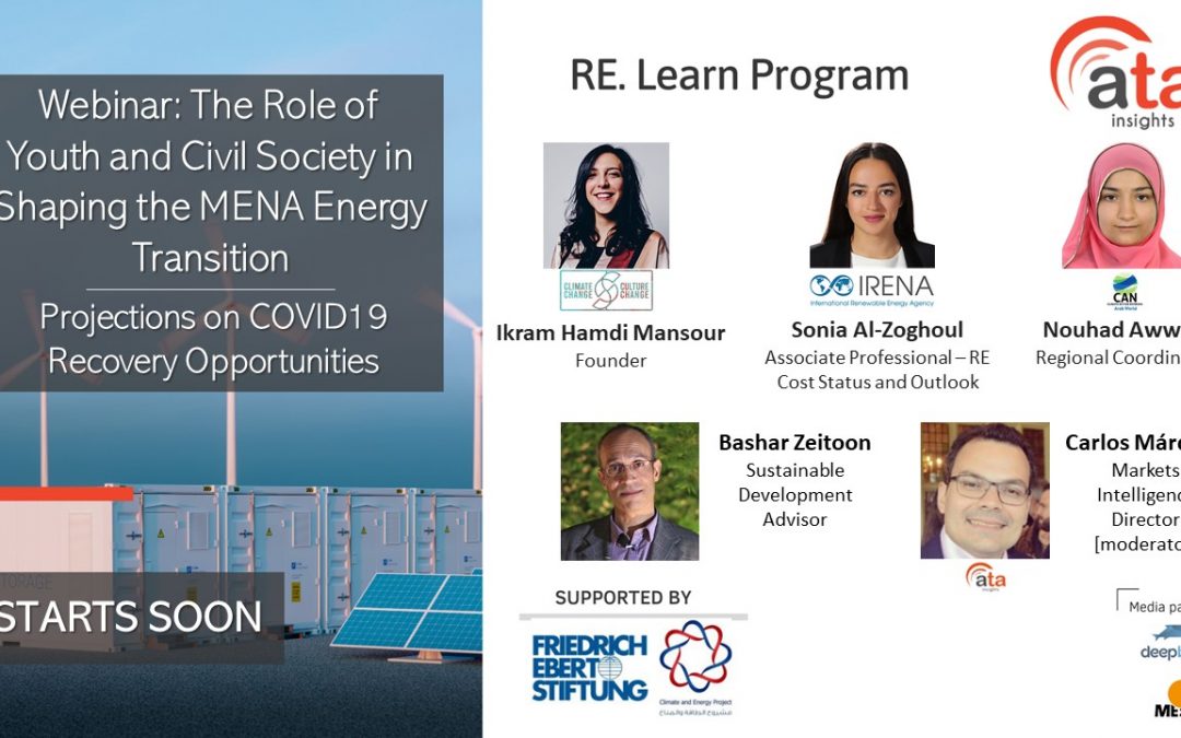 Recording and presentations: The Role of Youth and Civil Society in Shaping the MENA Energy Transition – Projections on COVID19 Recovery Opportunities